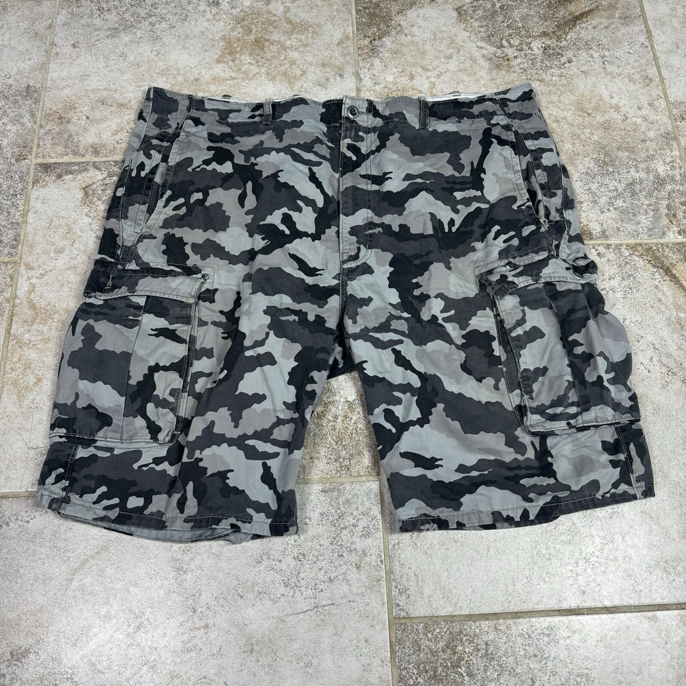 Camo Cargo Shorts Mens Gray‎ Black Urban Camouflage Casual 42
